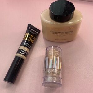 Milk Makeup Highlight Stick with Revolution Banana Setting Powder and NYX Concea